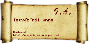 Istvándi Anna névjegykártya