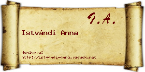 Istvándi Anna névjegykártya