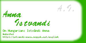 anna istvandi business card